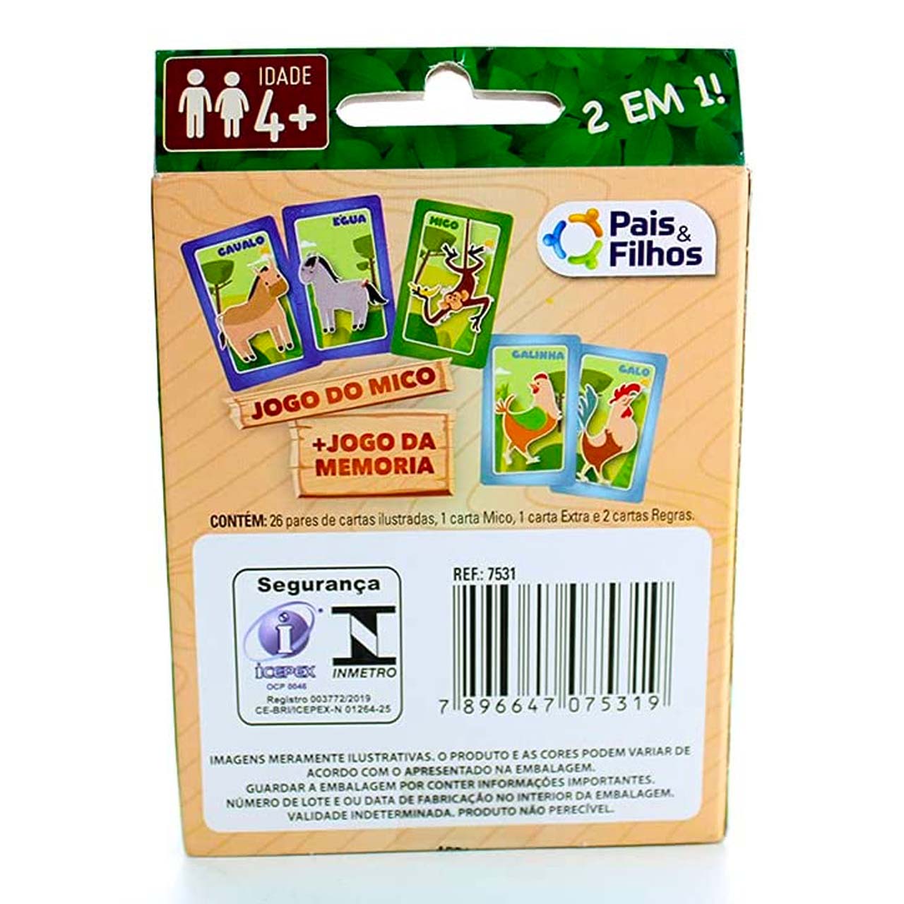 Jogo de cartas jogo do mico 2 em 1 Pais e filhos - Shopel Papelaria