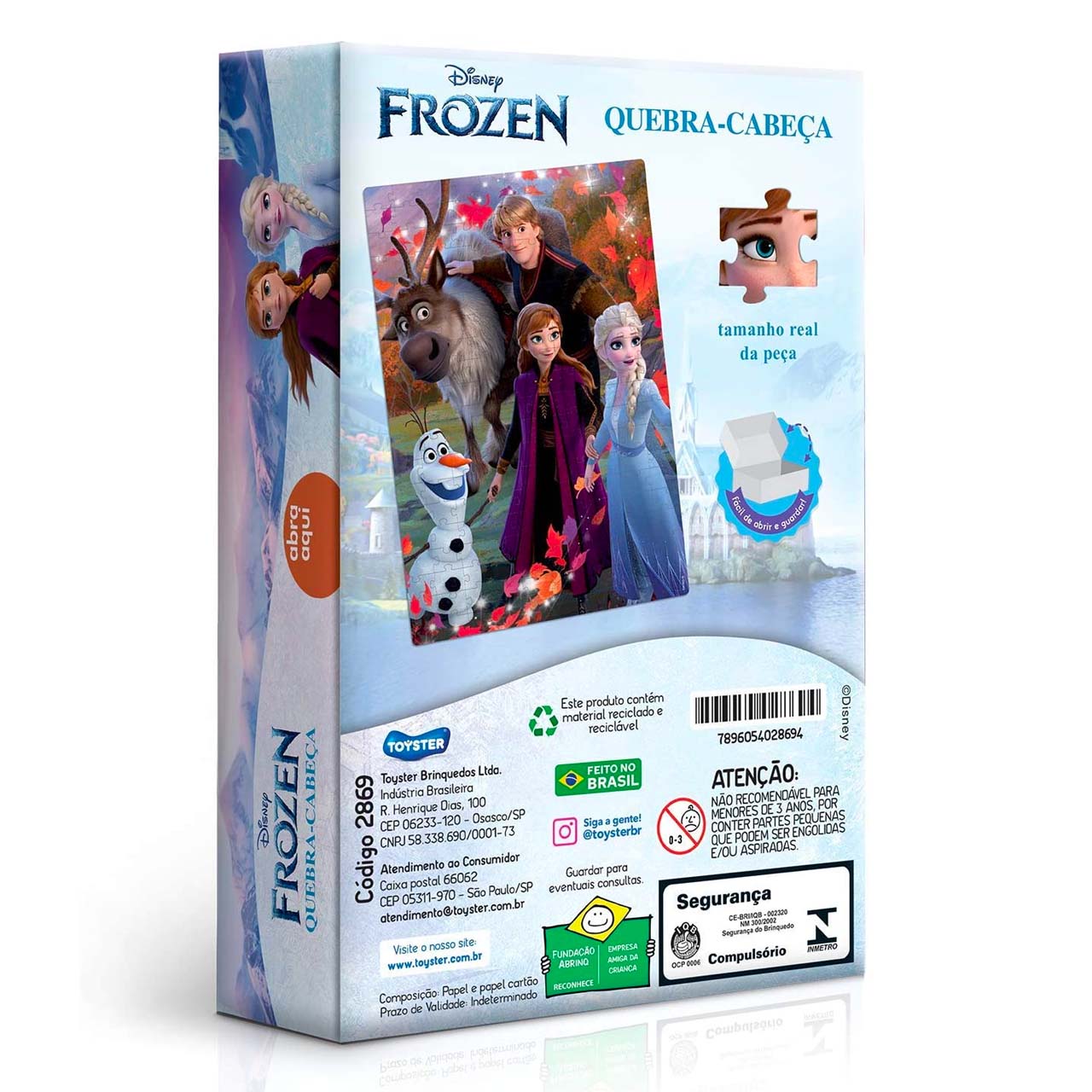 Super Kit Quebra-Cabeça, Dominó e Jogo da Memória Frozen 2 em