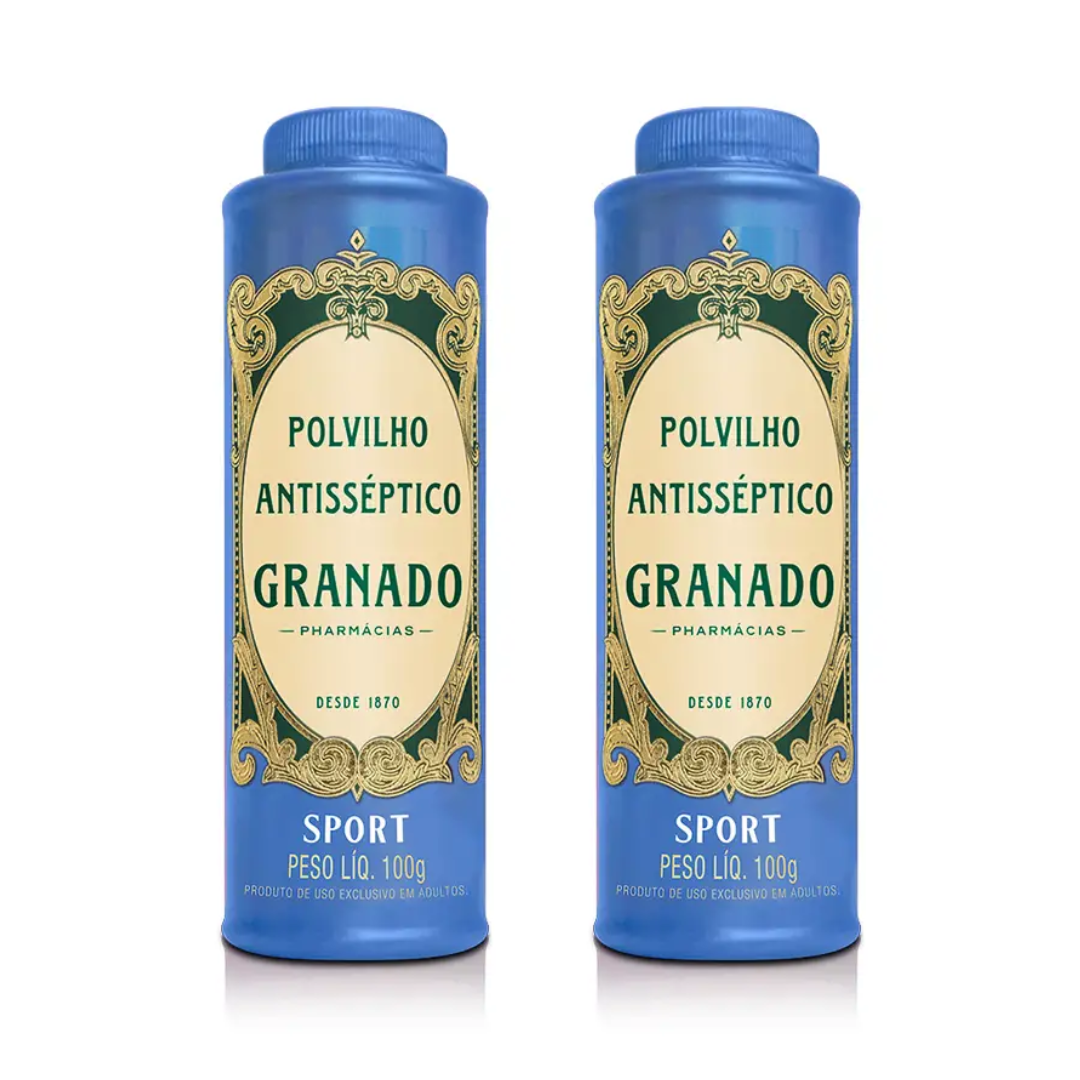 Kit - 2 Polvilhos Antisséptico Talco Sport 100g - Granado