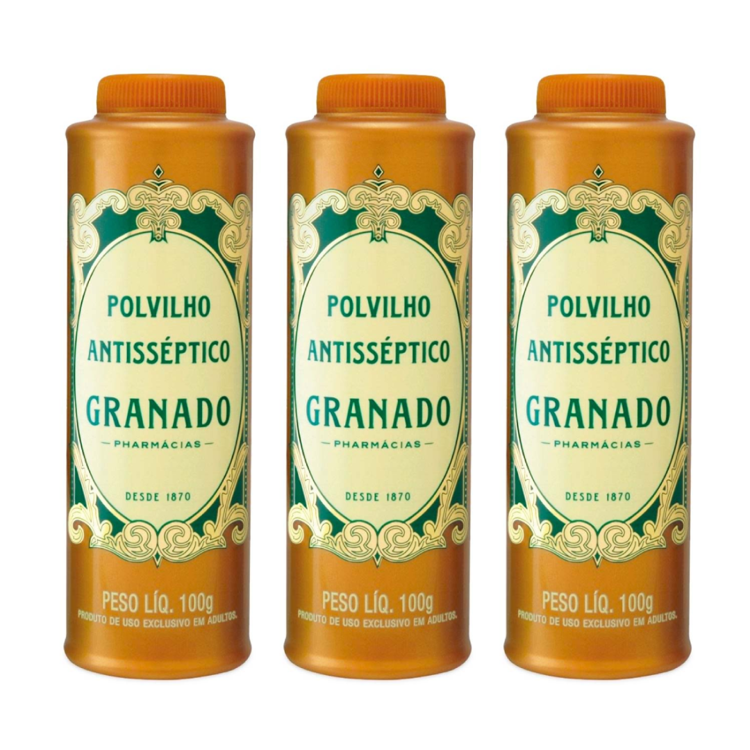 Kit - 3 Polvilhos Antisséptico Talco Tradicional 100g - Granado
